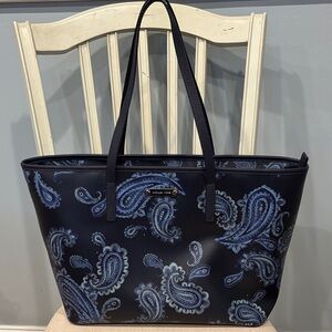 Michael Kors Dark Blue Paisley Tote Large
